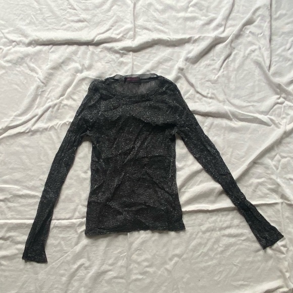 vintage 90s stretch glitter mesh top - Picture 2 of 3